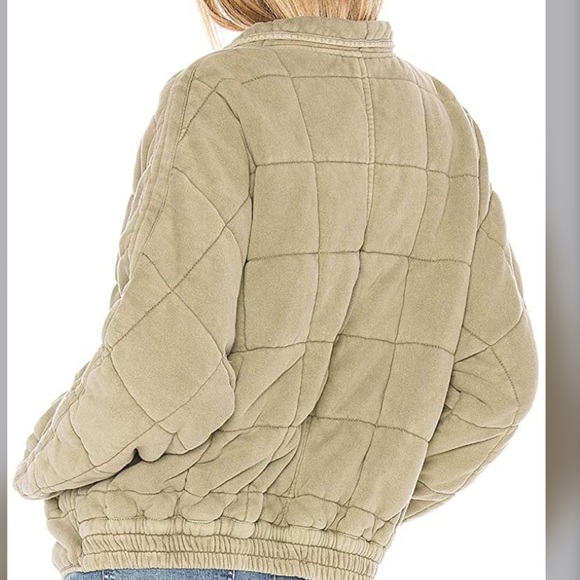 Free people quilted dolman knit jacket moss green - Picture 2 of 9